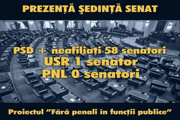 PSD ii arată pe penalii care strigă "Fără penali!" 