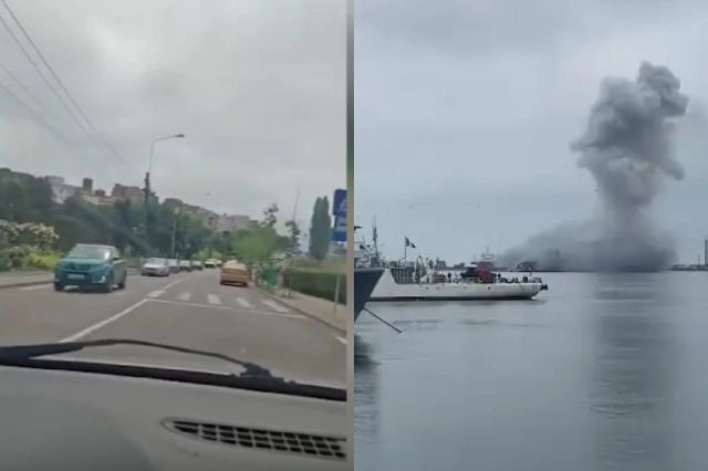 Drona explodată în Portul Constanța. Faleza Cazinoului din Constanța, evacuată. S-a emis RO-Alert și pentru Costinești